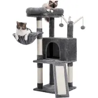 OEM Kartonnen krabpalen voor katten - Sisal krabpalen - Hangmat - Pluche - Huidvriendelijk - 80 cm - Grijs