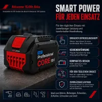 Vareonix 10,0Ah 18V lithium-ion accu, compatibel met Bosch Professional – Krachtige accu voor ProCORE en GBA 18V apparaten, met LED-indicator