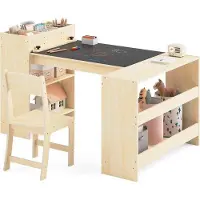 OEM Kindertafel met verstelbare hoogte, stoel en opbergruimte voor knutselen en leren