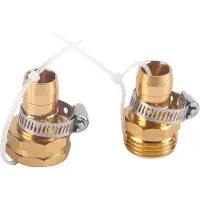 Gistuch Tuinslangkoppeling met snelsluiting, mannelijke en vrouwelijke aansluitingen van 3/4 inch. Eenvoudig te installeren met 2 klemmen, geschikt voor standaardslangen, sproeiers en irrigatiesystemen