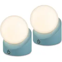 Briloner Sora - Set van 2 Tafellampen oplaadbaar - warm wit licht - dimbaar - voor binnen en buiten - 10 x 8 x 9 cm - blauw
