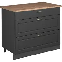 Vicco Keukenonderkast Fame-Line, Anthrazit-Gold Landhaus/Antraciet, 100 cm, WB Eik