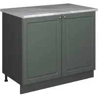 Vicco Wastafelkast Fame-Line, Groen-Goud Landhuis/Antraciet, 100 cm, WB Marmer