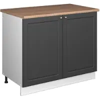 Vicco Wastafelkast Fame-Line, Anthrazit-Gold Landhaus/Wit, 100 cm, WB Eik