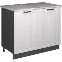 Vicco Wastafelkast Fame-Line, Wit Landhuis/Antraciet, 100 cm, WB Marmer