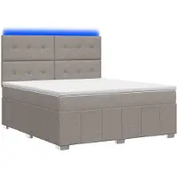 Syfax LED Boxspring Bed met Matras Taupe 140 x 190 cm Stof
