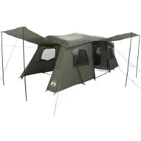 vidaXL Instant Tent met Regenhoes Waterdicht 3-persoons Leger Groen