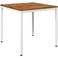 vidaXL Tuin Eettafel Natuurlijk en Wit 80 x 80,5 x 75 cm