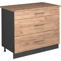 Vicco Keukenonderkast Fame-Line, Goudkleurig Eiken/Antraciet, 100 cm, WB Eik