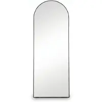 Sensahome Passpiegel - Minimalistische Design Wandspiegel - Staande Spiegel met Metalen Rand - Zwart - 150x50 CM