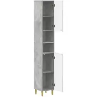 vidaXL Badkamerkast met Open Plank ARNHEM Betongrijs 30 x 31 x 190 cm