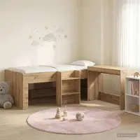 Prolenta Maison Exclusive - Stapelbed met bureau voor kinderen, 2 stuks, Artisan eikenhout