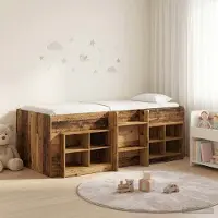 Prolenta Maison Exclusive - Bedframe in loftstijl met kast, 3 stuks, gemaakt van gerecycled hout en houtvezel