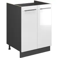 Vicco Wastafelkast Fame-Line, Wit Hoogglans/Antraciet, 60 cm