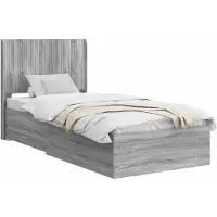 vidaXL Bedframe met opbergruimte en hoofdbord Grijs Sonoma