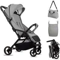 BabyLux Buggy Kinderwagen GIAU Reisbuggy met Ligfunctie, Kleur: Steel