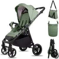 BabyLux Buggy Kinderwagen ROLLE Reisbuggy met Ligfunctie, Kleur: Forest