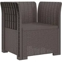 vidaXL Eén-zits Fauteuil met Kussen Rieten Look PP Lichtgrijs