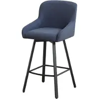 Sonstiges Barkruk, 360° draaibaar, 66,5 cm hoog, met rugleuning en voetsteun, waterdicht, blauw, set van 1