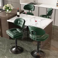 Hawthyhome Barkrukken, set van 4, militair groen, ergonomisch gestoffeerd met rugleuning, in hoogte verstelbaar