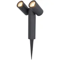 HOFTRONIC™ Pinero double dimbare LED prikspot - 2700K warm wit - GU10 - 5 Watt - Kantelbaar - Tuinspot - Voor buiten en binnen - Zwart - 3 jaar garantie - Tuin s