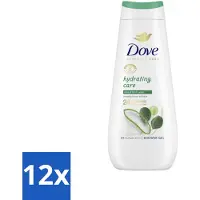 Dove 12 x Douchecrème - Hydrating Care - Aloe Vera - 400 ml - Douchegel - Hydratatie - Aloë Vera - Berkenwater -