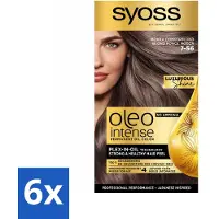 Syoss 6 x - Oleo Intense 7-56 Mokka Donkerblond - Haarverf - Zonder Ammoniak - Grijsdekking - Langdurige Kleur - Permanente Haarkleuring - Haarkleur - Haarkleur 7-56 - Olie-formule - Ammoniakvrij