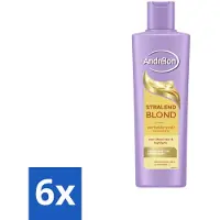 Andrélon 6 x – Shampoo – Stralend Blond – 250 ml - Blond Haar - Glans - Highlights - Stralend Blond Haar - Blonde Kleur