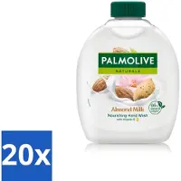 Palmolive 20 x - Amandelmelk - Handzeep Navulling - Zacht & Hydraterend - 300 ml - Handzeep Navulling - Melk En Amande - Natuurlijke Handzeep - Handen Verzorgen - Hydraterende Handzeep