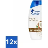 Head & shoulders 12 x - Shampoo - Intense Hydration - 100% Roosvrij - 300 ml - Anti-roos Shampoo - Roos Shampoo - Kokosolie Shampoo - Hoofdhuidproblemen - Hoofdhuid Balans
