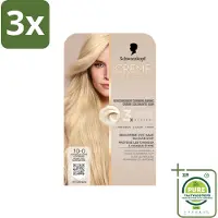 Schwarzkopf 3 x - Haarkleuring - Creme Supreme 10-0 - Natuurlijk Ultra Lichtblond - 245g - Grootverpakking - Ultra Lichte Blond - Blond Haar - Haarkleuring - Grijsdekking - Haarkleur