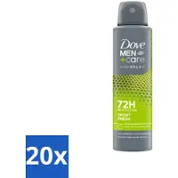 Dove 20 x Men+Care Deodorant Spray - Sport Fresh - 150 ml - Sport Deodorant - Anti-transpirant - Zweetbestrijding - Frisheid - Geur