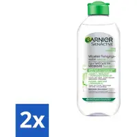 Garnier 2 x - SkinActive - Micellair Reinigingswater - Vette Huid - Verzachtend & Reinigend - 400 ml - Micellair Reinigingswater - Reiniging Gezicht - Vette Huid - Gemengde Huid - Make-up Remover