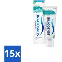 Sensodyne 15 x - Tandpasta - Deep Clean Gel - Grondige Reiniging - 75 ml - Gevoelige Tanden - Tandpasta - Diepe Reiniging - Fluoride - Mondgevoel