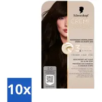 Schwarzkopf 10 x - Haarkleuring - Creme Supreme 3-0 - Natuurlijk Extra Donkerbruin - 245g - Haarkleuring - Permanent Haarkleur - Donkerbruin Kleur - Haarverf - Haarverf 3-0