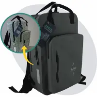 Voltano City Enkele Fietstas Rugzak E-bike - Reflective Grijs / Groen - Codeslot - Laptopvak - Waterdicht