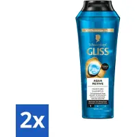 Schwarzkopf 2 x - Shampoo - Aqua Revive - Voor Hydraterend en Fris Haar - 250 ml - Aqua Revive - Hydraterende Shampoo - Droog Haar - Beschadigd Haar - Vochtinbrengend