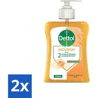 Dettol 2 x - Handzeep - Nourish - Honing & Vanille - 250 ml - Antibacteriële Handzeep - Handzeep Met Honing - Handzeep Met Vanille - Verzorgende Handzeep - Manuka Honing
