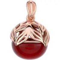 Cavill - Rode Colombiaanse Barnsteen Hanger 2,6 ct - 925 Sterling Zilver Roségoudverguld - Ronde Cabochon - Vintage Elegant Sieraad