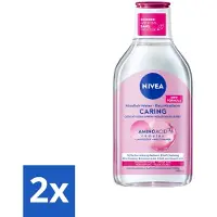 Nivea 2 x - Micellair Water - Essentials Verzachtend & Verzorgend - Voor droge huid - Met Amandelolie & Aminozuren - 400 ml - Micellair Water - Reinigingswater - Droge Huid - Amandelolie - Aminozuren