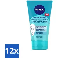 Nivea 12 x - Reinigingsscrub - Essentials Dagelijkse Scrub - Voor onzuivere huid - Met Melkzuur & Magnolia-extract - 150 ml - Gezichtsreiniger - Onzuivere Huid - Scrub - Puistjes - Mee-eters