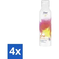 Dove 4 x Douche- & Scheerschuim - Bath Therapy - Glow - Bloedsinaasappel & Rabarber - 200 ml - Douche Schuim - - Niacinamide - Gezonde Huid - Stralende Huid