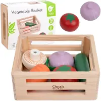 Classic World houten speelgoed groenten krat speelset voor kinderen.