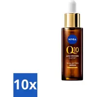 Nivea 10 x - Gezichtsserum - Q10 Dubbele Werking Anti-Rimpel - Dubbele werking - Vermindert & voorkomt rimpels - 30 ml - Anti-aging Serum - Rimpel Serum - Q10 Serum - Glycatie Serum - Anti-aging