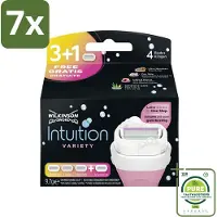 Wilkinson Sword 7 x - Navulmesjes - Intuition 2-in-1 Variety - Diverse Gevoelige Huidtypes - 4 mesjes - Grootverpakking - Scheermesjes - Scheermes - Scheerapparaat - Vrouwen Scheermes - Gevoelige Huid