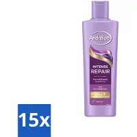 Andrélon 15 x – Shampoo – Intense Repair – 250 ml - Haarschade - Haarherstel - Keratine - Beschadigd Haar - Haarstructuur