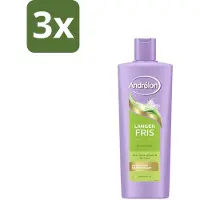 Andrélon 3 x – Shampoo – Langer Fris – 400 ml - Langer Fris Haar - Vitamine B3 Shampoo - Fris Haar - Vet Haar - Diepe Reiniging