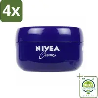 Nivea - Crème - Pot - Verzorgend - Droge Huid - Hydraterend - 200 ml - Voordeelverpakking - 4 stuks - Crème - Verzorging