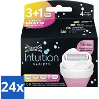 Wilkinson Sword 24 x - Navulmesjes - Intuition 2-in-1 Variety - Diverse Gevoelige Huidtypes - 4 mesjes - Scheermesjes - Scheermes - Scheerapparaat - Vrouwen Scheermes - Gevoelige Huid