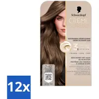 Schwarzkopf 12 x - Haarkleuring - Creme Supreme 7-42 - Nude Donker Beigeblond - 245g - Permanente Haarkleuring - Haarkleur - Grijsdekking - Haarkleur 7-42 - Nude Donker Beigeblond